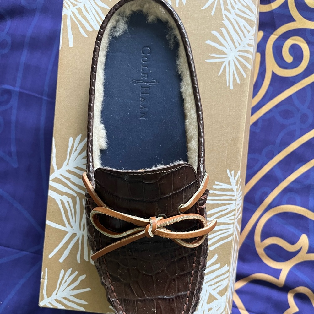Cole Haan Men's Dark Brown Loafers with Tan Laces